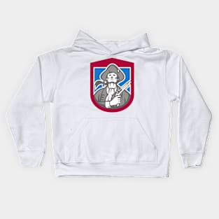 American Patriot With Flintlock Shield Retro Kids Hoodie